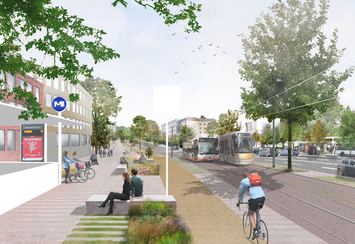 Kruising Herrmann-Debroux-Souverain - Richting Zoniënwoud